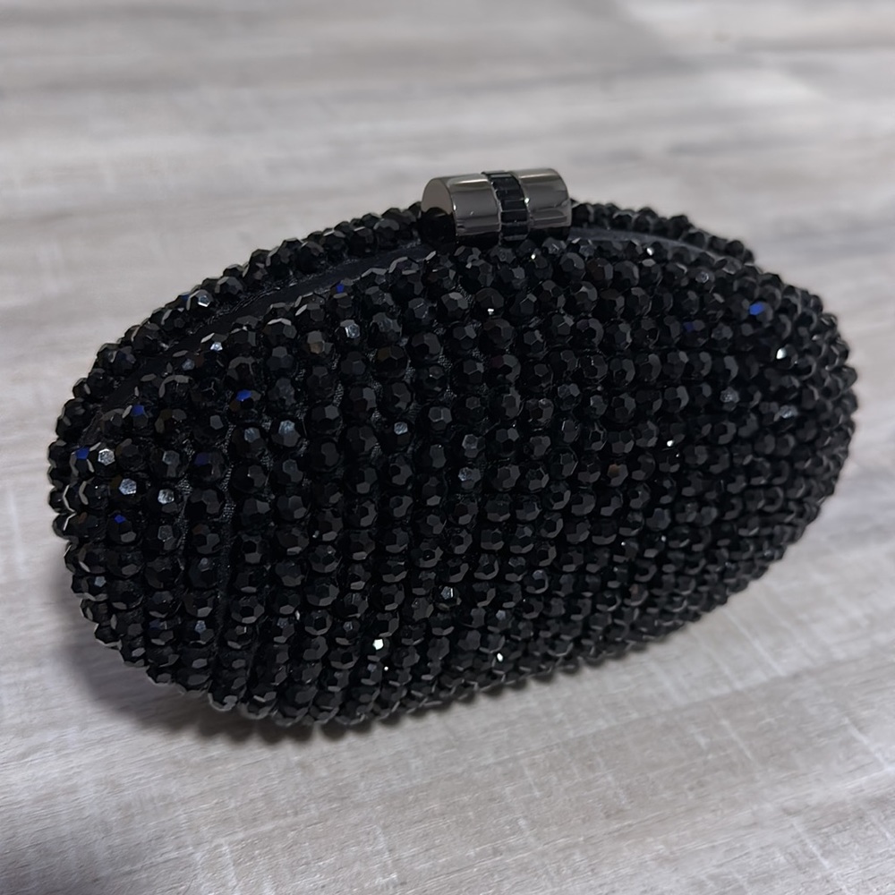 Sondra Roberts Black Clutch Rhinestone